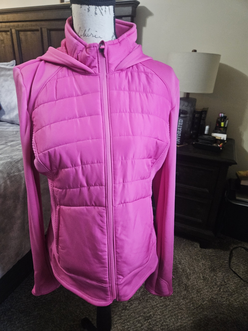 tek gear Bright Pink Quilted Hooded Puffer Jacket